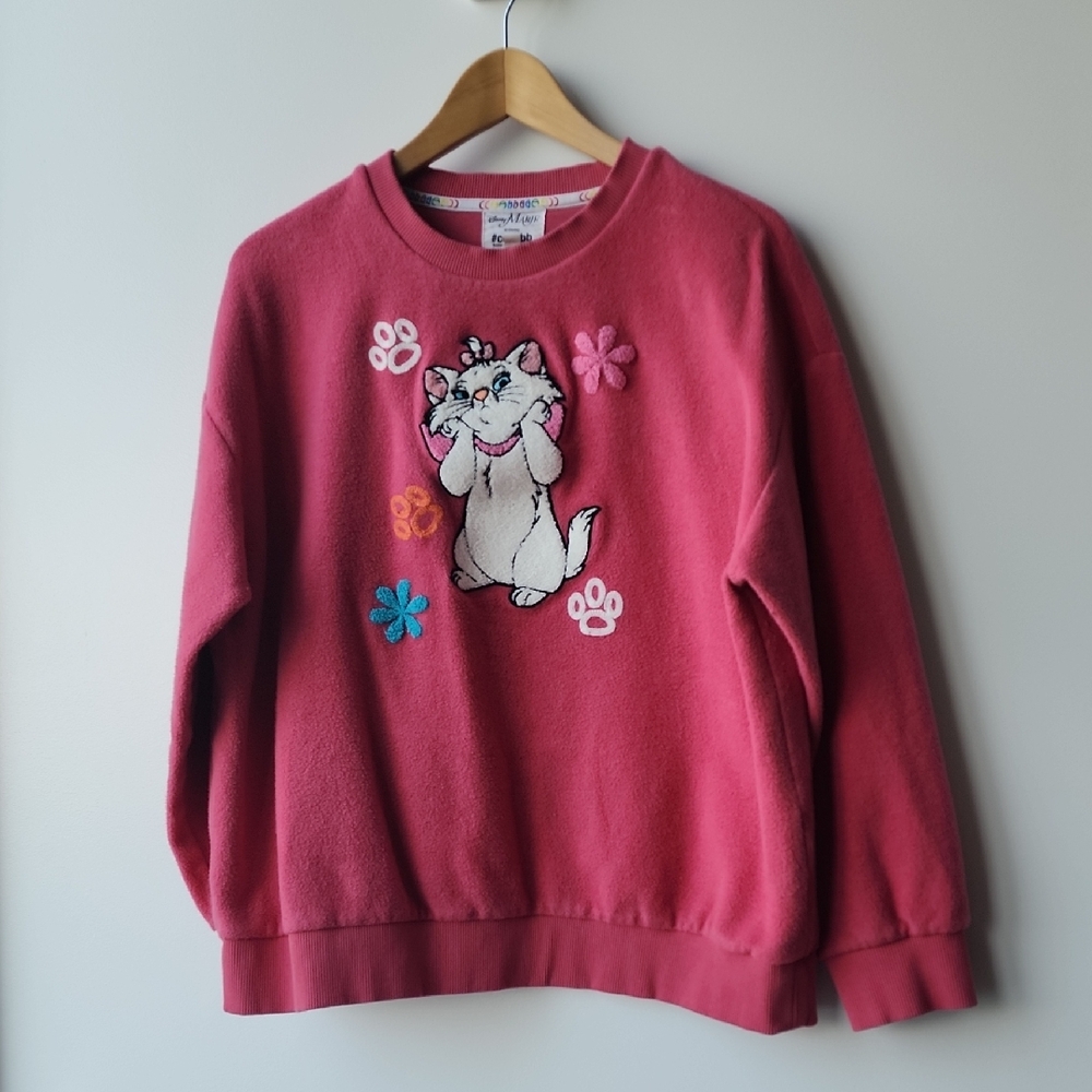 Disney Marie The Aristocats I.T. Embroidered Fuzzy Sweatshirt
